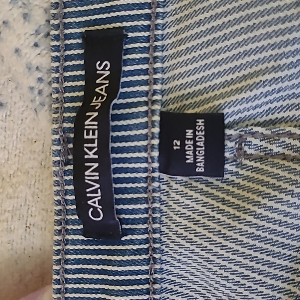 Pinstripe blue Calvin Klein Jean shorts size12